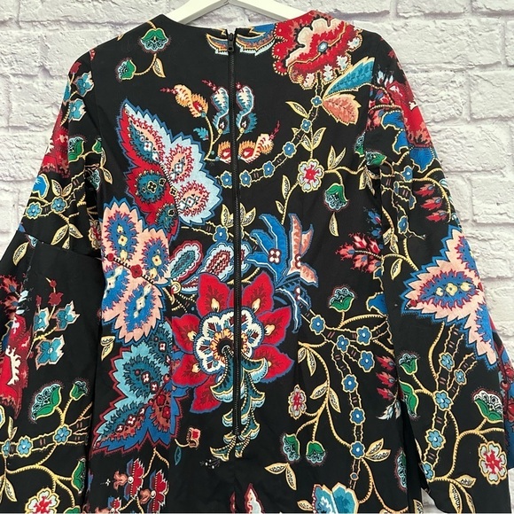 Alice + Olivia Thym Trumpet Sleeve Floral Dress